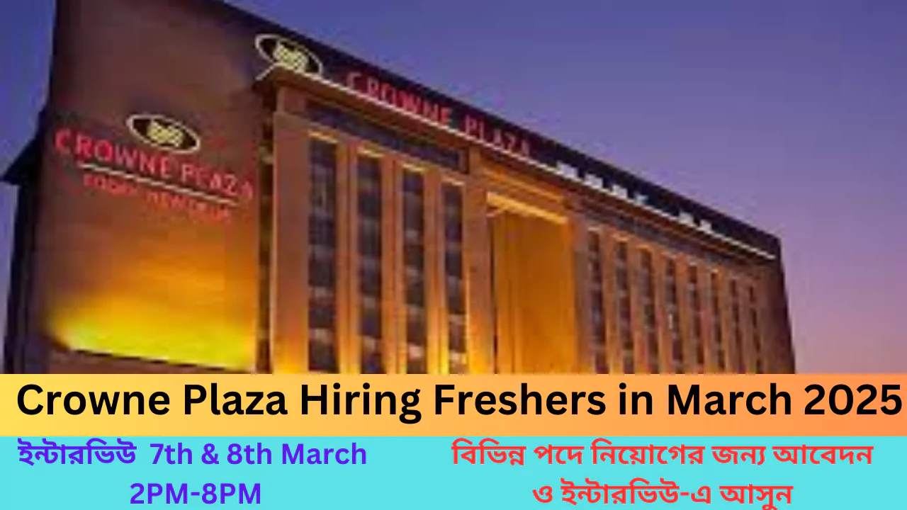 Crowne Plaza Hiring Freshers in March 2025